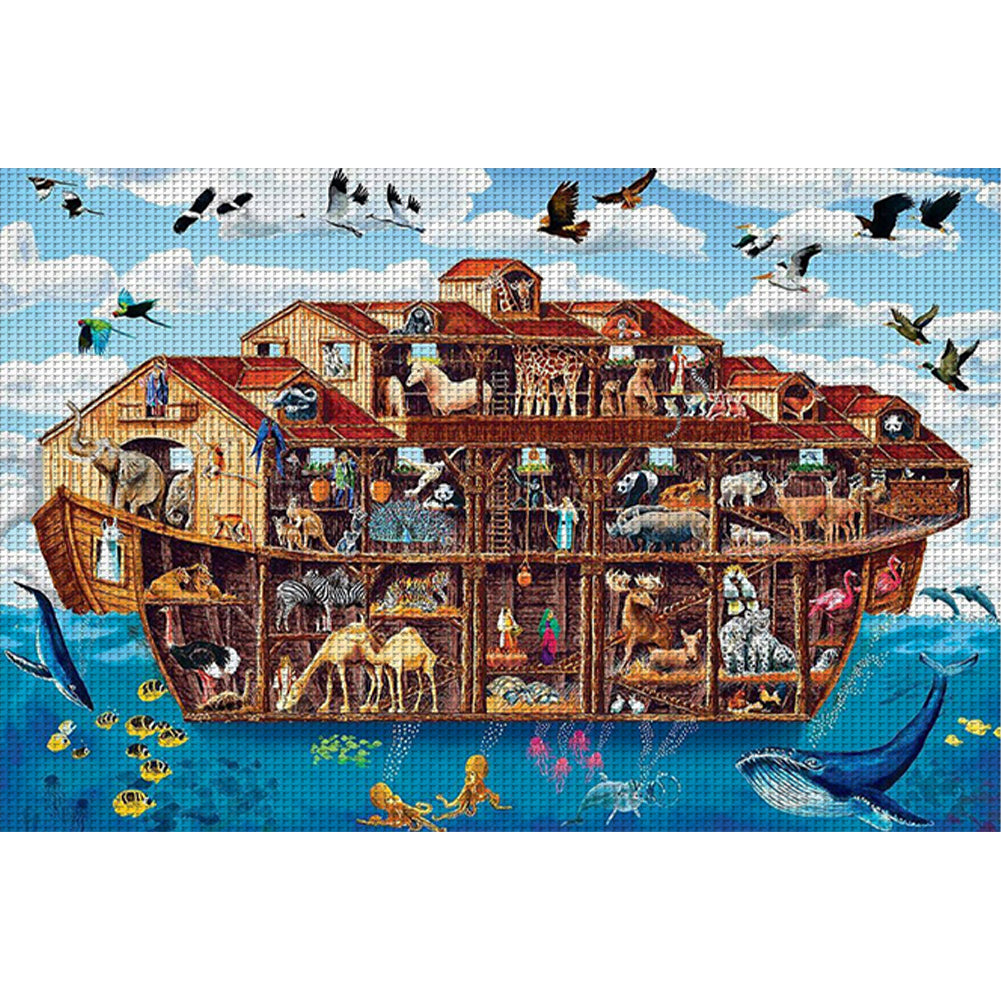 Animals On Noah'S Ark - 11CT Stamped Cross Stitch 70*50CM
