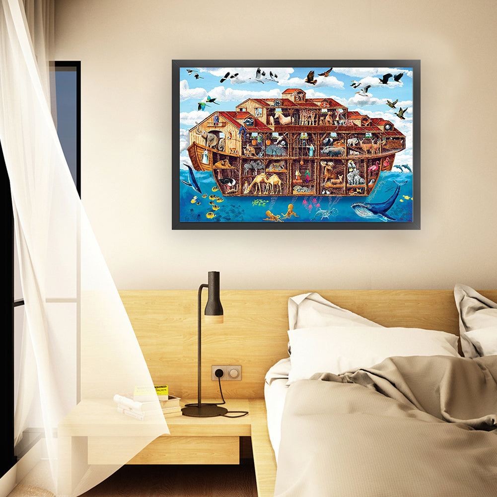 Animals On Noah'S Ark - 11CT Stamped Cross Stitch 70*50CM