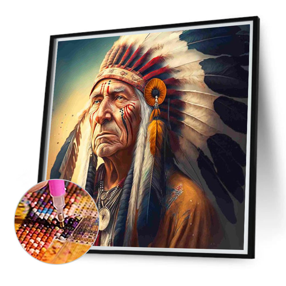 Indians - Full Round Drill Diamond Painting 40*40CM