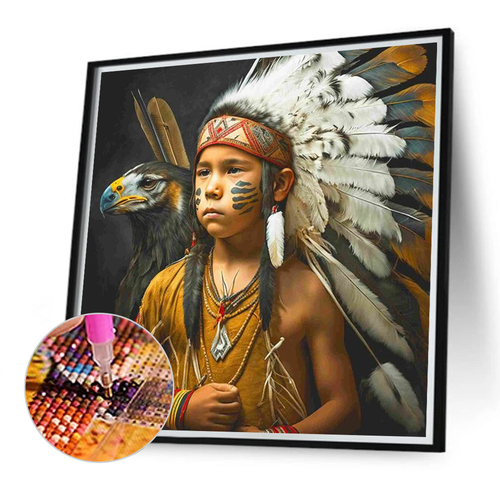 Indians - Full Round Drill Diamond Painting 40*40CM