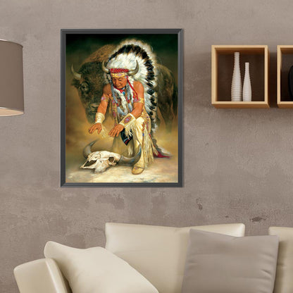 Indians - Full Round Drill Diamond Painting 30*40CM