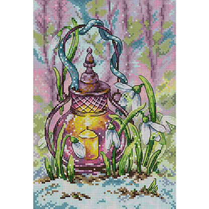 Spring Lantern - 11CT Stamped Cross Stitch 26*38CM(Joy Sunday)