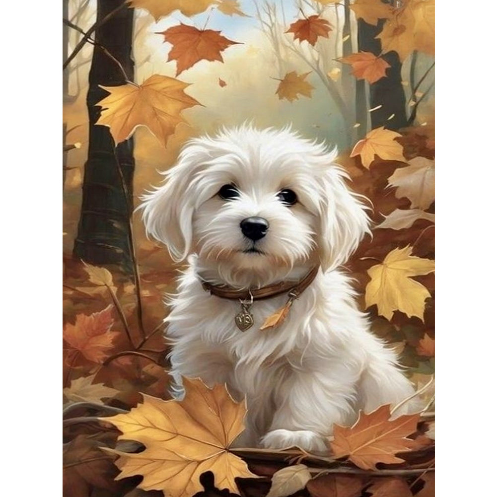 Woods Puppy - Full Square Drill Diamond Painting 30*40CM