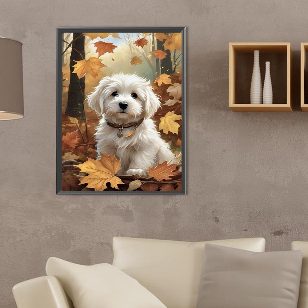 Woods Puppy - Full Square Drill Diamond Painting 30*40CM