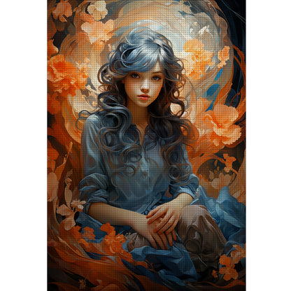 Flower Woman - 11CT Stamped Cross Stitch 50*70CM
