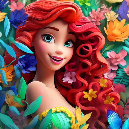 Mermaid Ariel - Full Round Drill Diamond Painting 50*50CM