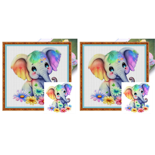 Elephant - 18CT Stamped Cross Stitch 20*20CM