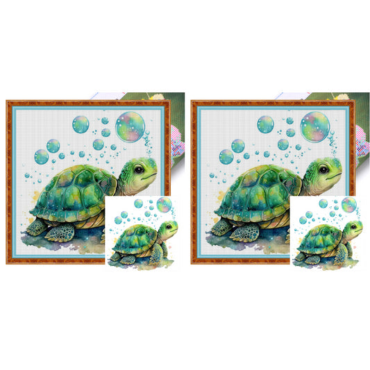 Turtle - 18CT Stamped Cross Stitch 20*20CM