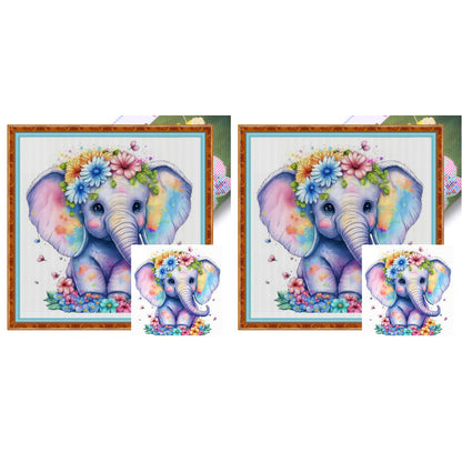 Elephant - 18CT Stamped Cross Stitch 20*20CM