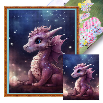 Pink Dragon - 11CT Stamped Cross Stitch 40*50CM