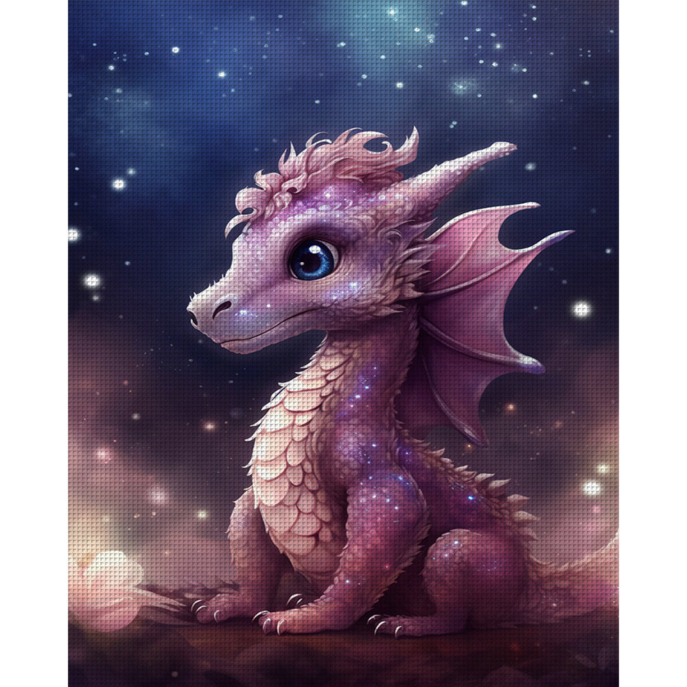 Pink Dragon - 11CT Stamped Cross Stitch 40*50CM