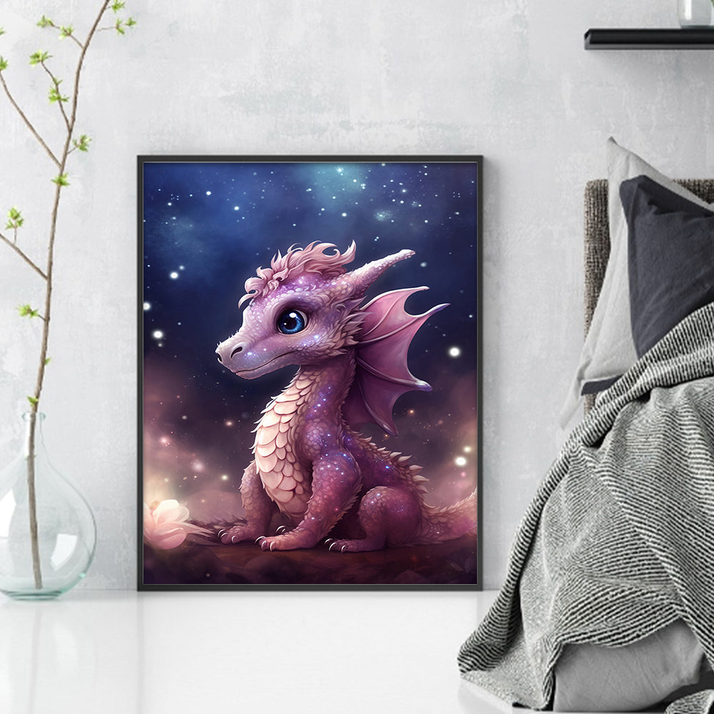 Pink Dragon - 11CT Stamped Cross Stitch 40*50CM