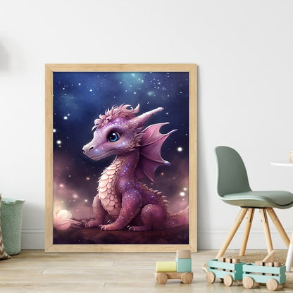 Pink Dragon - 11CT Stamped Cross Stitch 40*50CM