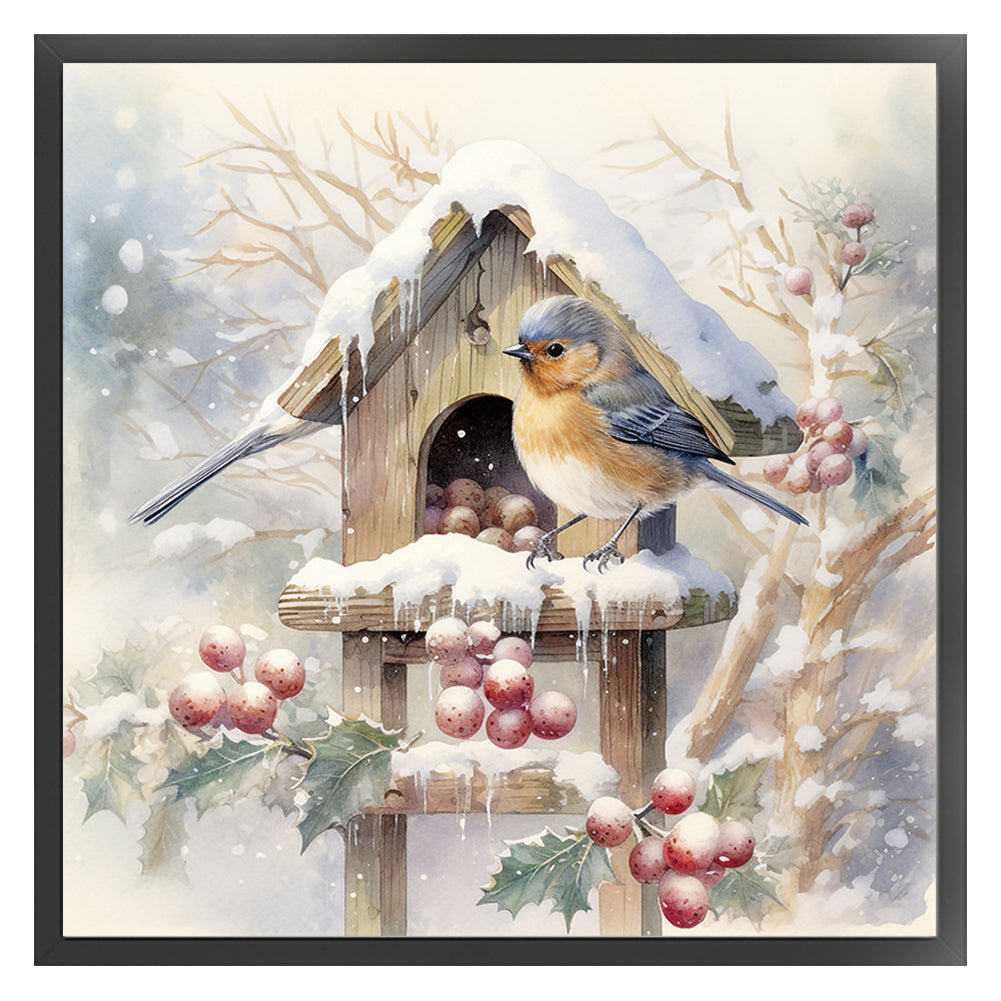 Bird In Snow - 11CT Stamped Cross Stitch 50*50CM