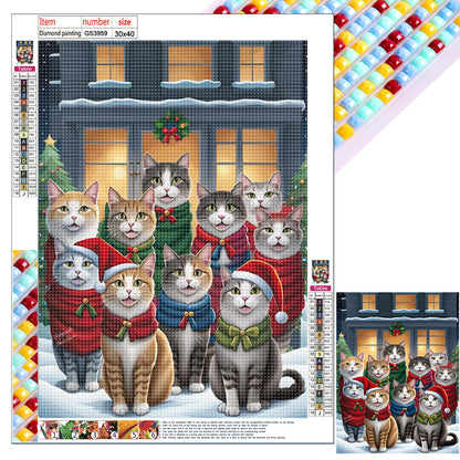 Christmas Cat - Full Square Drill Diamond Painting 30*40CM