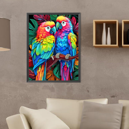 A Pair Of Colorful Parrots - Full Round Drill Diamond Painting 30*40CM