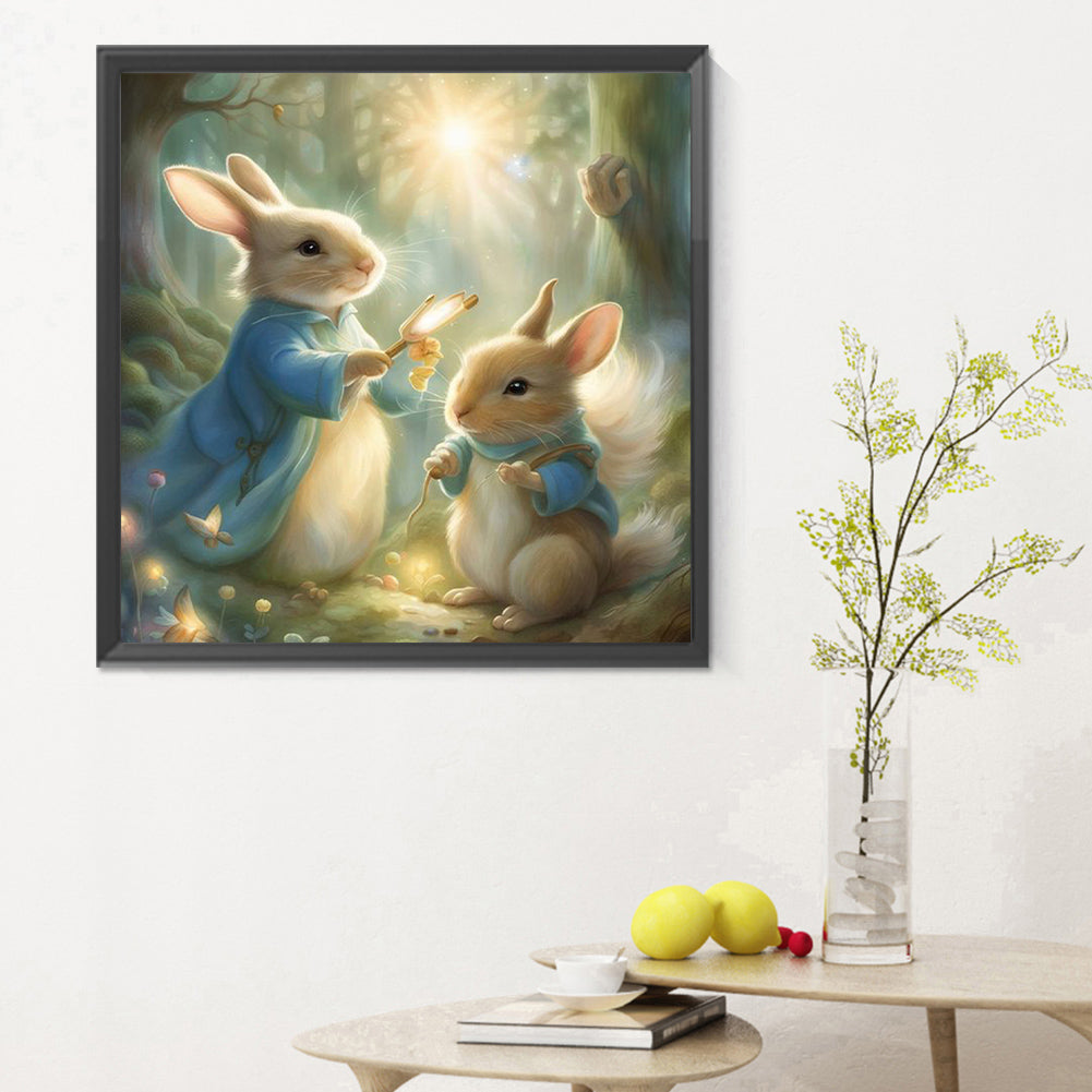 Rabbit Magic In The Forest - Full Round Drill Diamond Painting 30*30CM