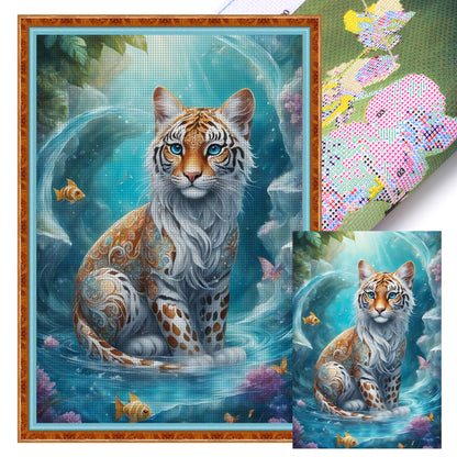 Tiger In Pool - 11CT Stamped Cross Stitch 40*60CM