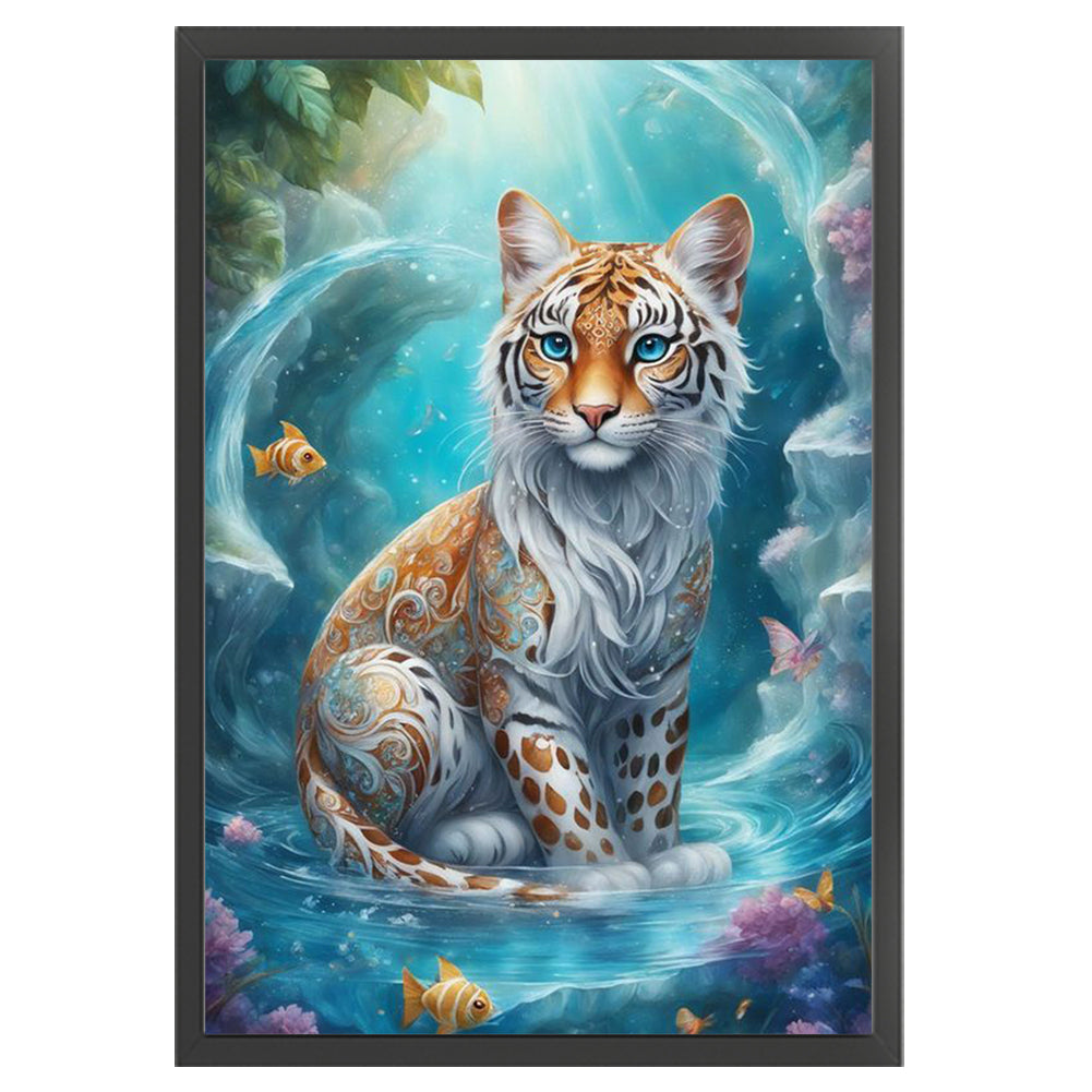 Tiger In Pool - 11CT Stamped Cross Stitch 40*60CM