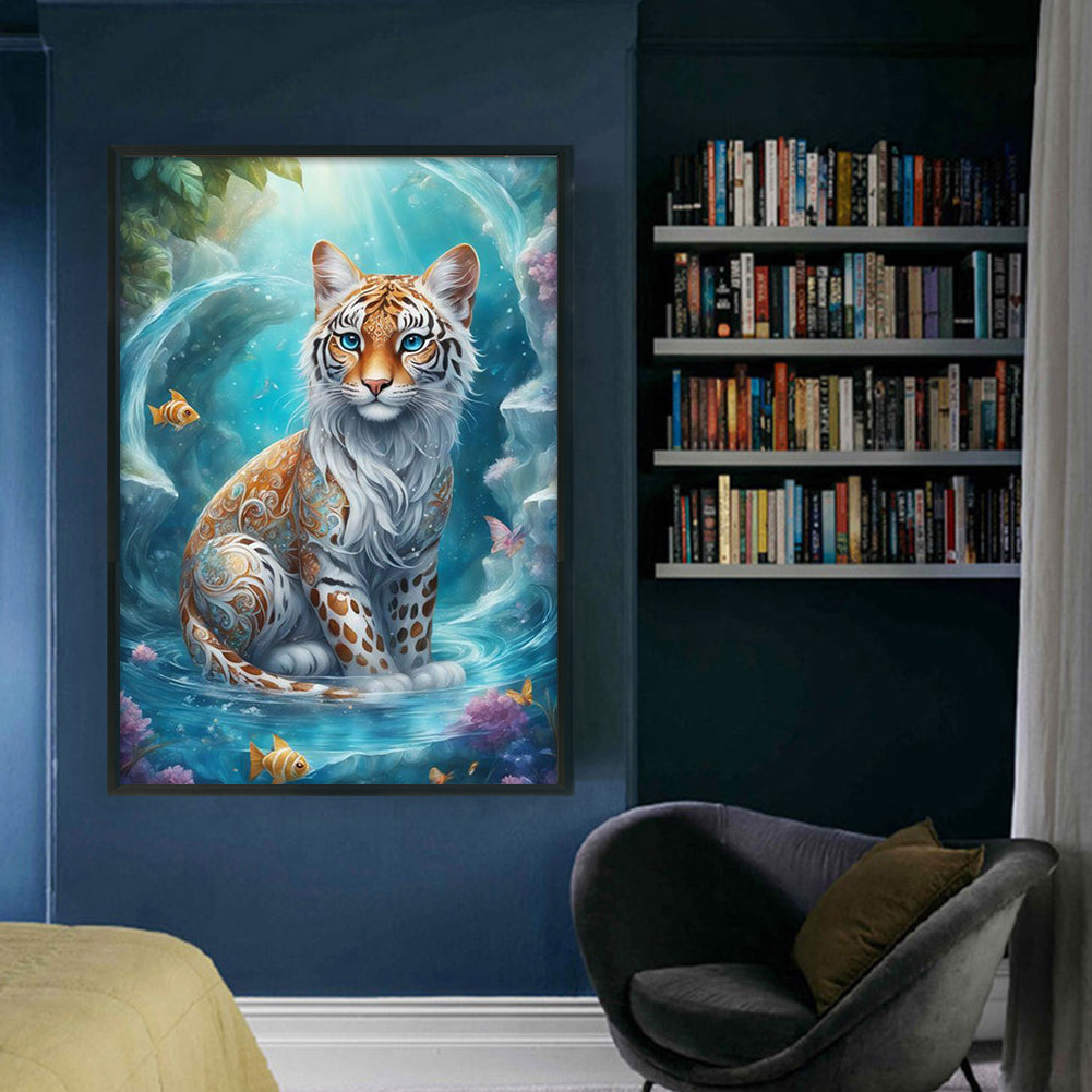Tiger In Pool - 11CT Stamped Cross Stitch 40*60CM