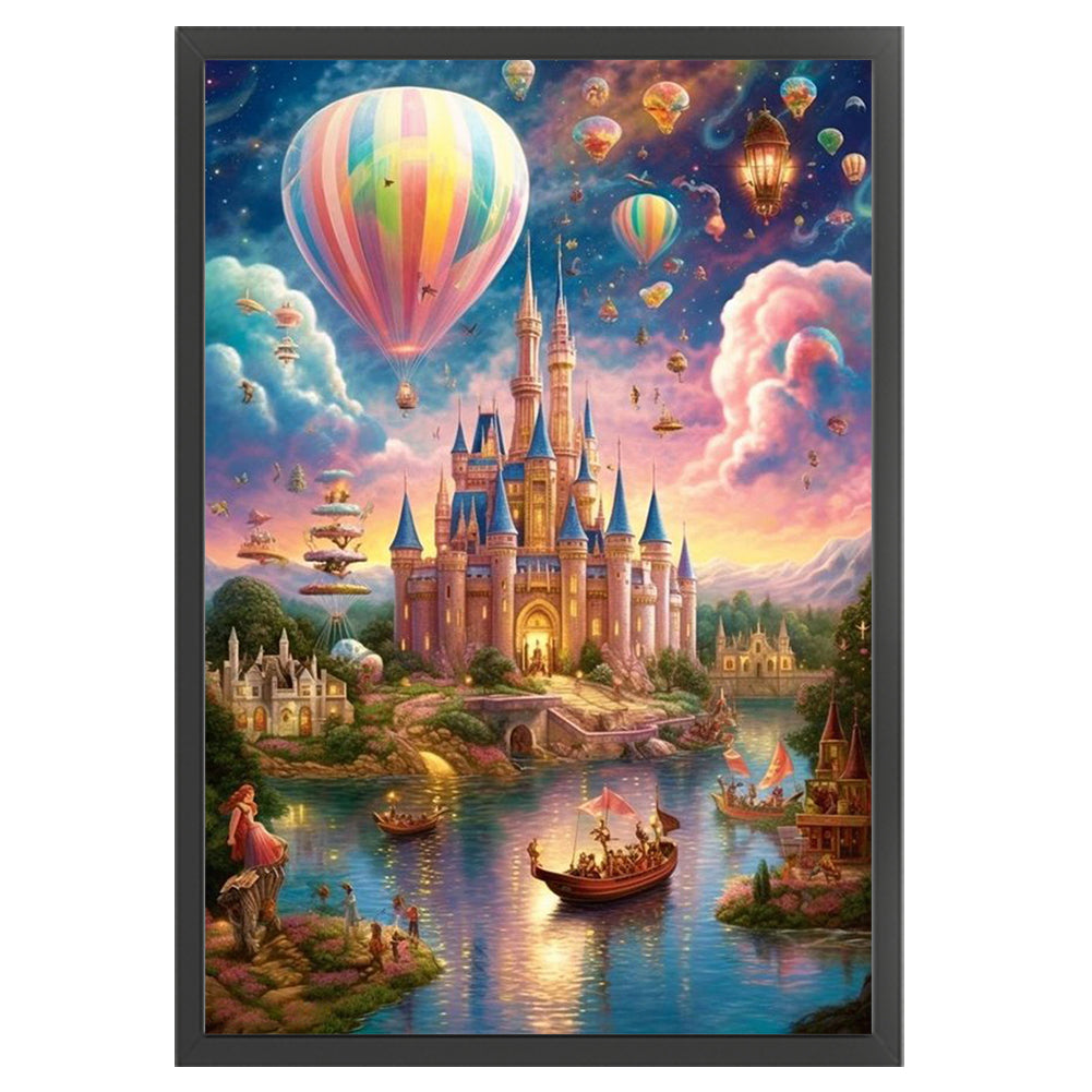 Hot Air Balloon Castle - 11CT Stamped Cross Stitch 40*60CM
