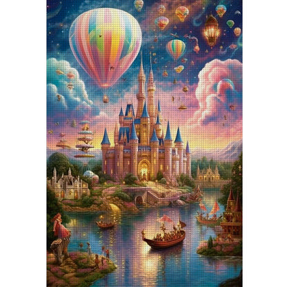 Hot Air Balloon Castle - 11CT Stamped Cross Stitch 40*60CM