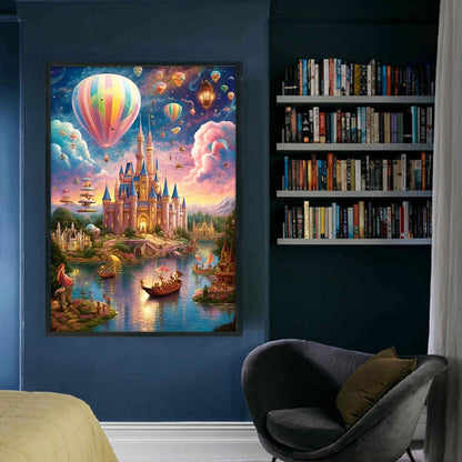 Hot Air Balloon Castle - 11CT Stamped Cross Stitch 40*60CM