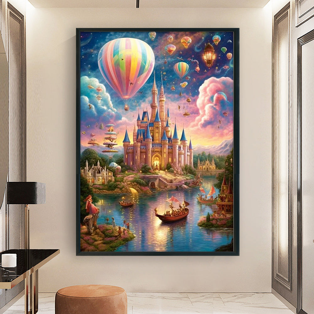 Hot Air Balloon Castle - 11CT Stamped Cross Stitch 40*60CM