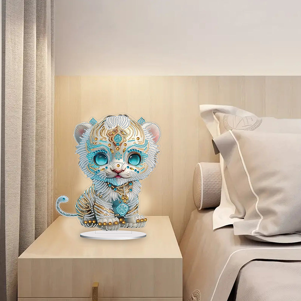 Chinese Zodiac Tiger Diamond Painting Desktop Ornament for Office Desktop Decor