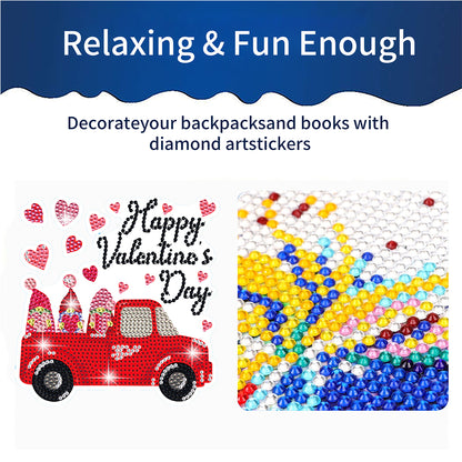 6 Pcs Valentine Diamond Painting Sticker Gem Sticker for Boy Girls Gift (Gnome)