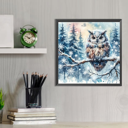 Snowy Owl - Full Round Drill Diamond Painting 30*30CM