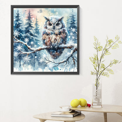 Snowy Owl - Full Round Drill Diamond Painting 30*30CM