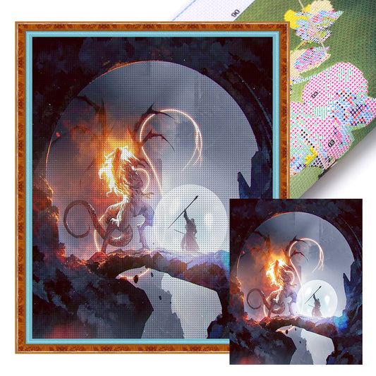 Gandalf Vs. Balrog - 11CT Stamped Cross Stitch 45*55CM