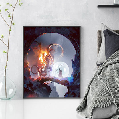 Gandalf Vs. Balrog - 11CT Stamped Cross Stitch 45*55CM