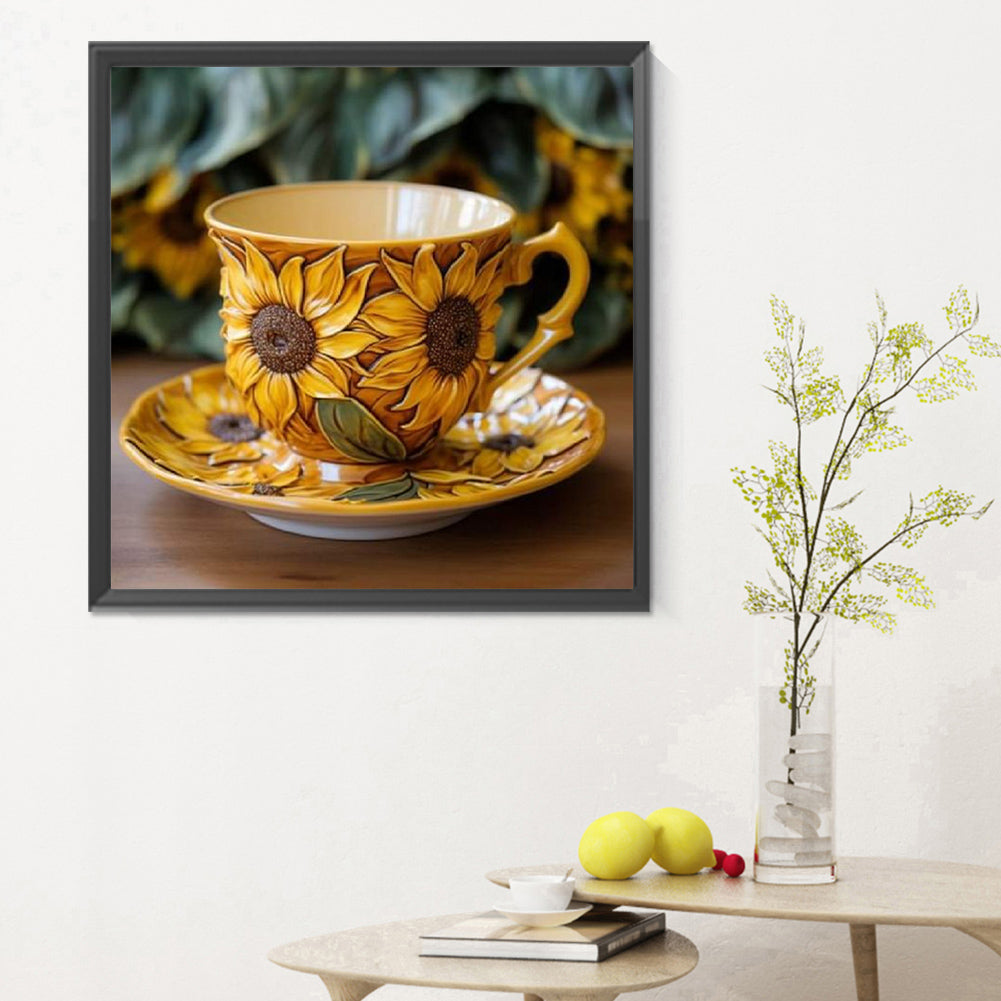 Sunflower Tea Set - Full Round Drill Diamond Painting 30*30CM