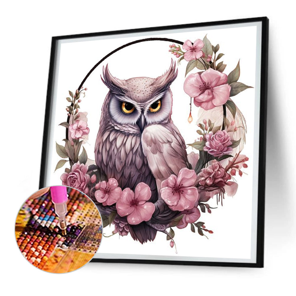 Owl - Full Round Drill Diamond Painting 30*30CM