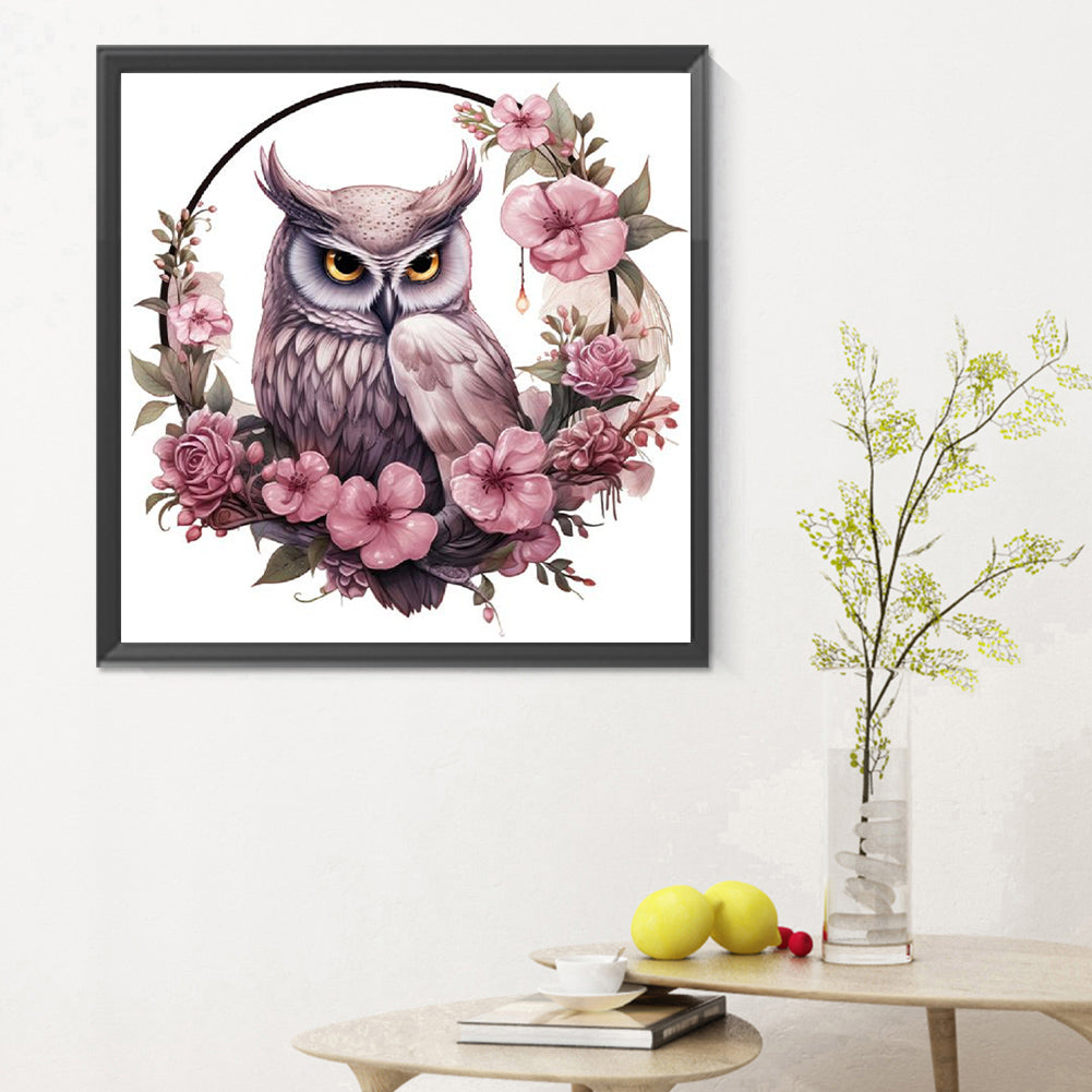 Owl - Full Round Drill Diamond Painting 30*30CM