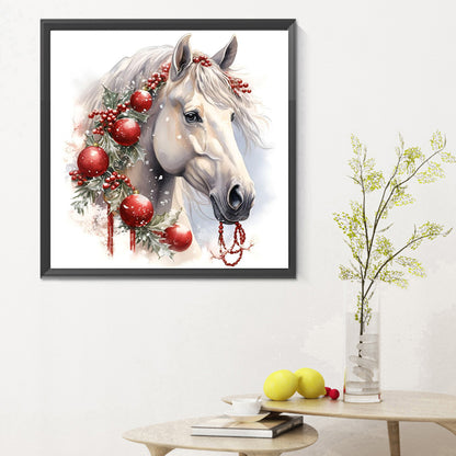 White Horse - Full Round Drill Diamond Painting 30*30CM