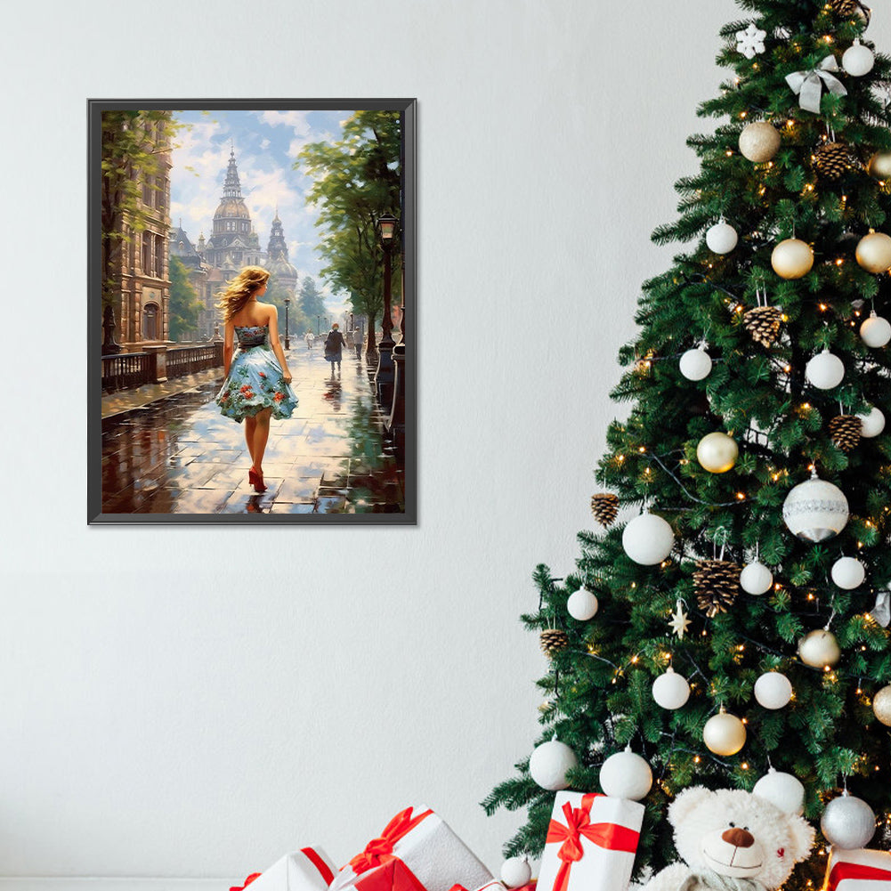 Oil Painting Woman - Full Round Drill Diamond Painting 30*40CM