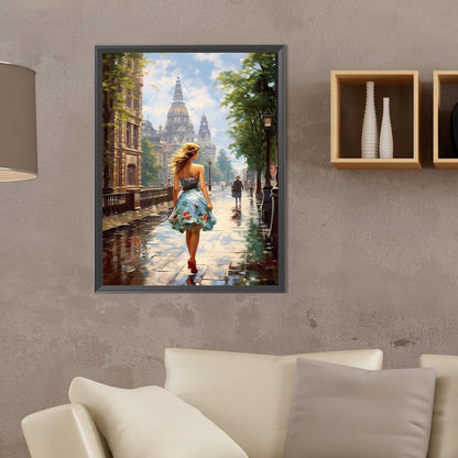 Oil Painting Woman - Full Round Drill Diamond Painting 30*40CM