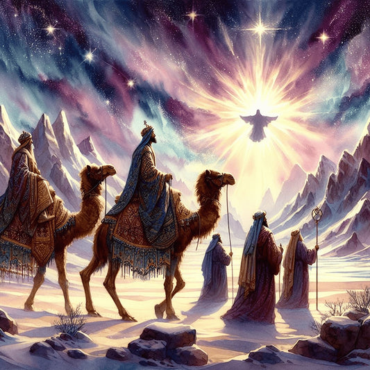 Nativity Of Jesus On Desert Camel - Full Round Drill Diamond Painting 30*30CM