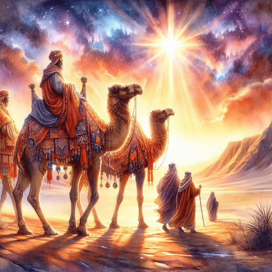 Nativity Of Jesus On Desert Camel - Full Round Drill Diamond Painting 30*30CM