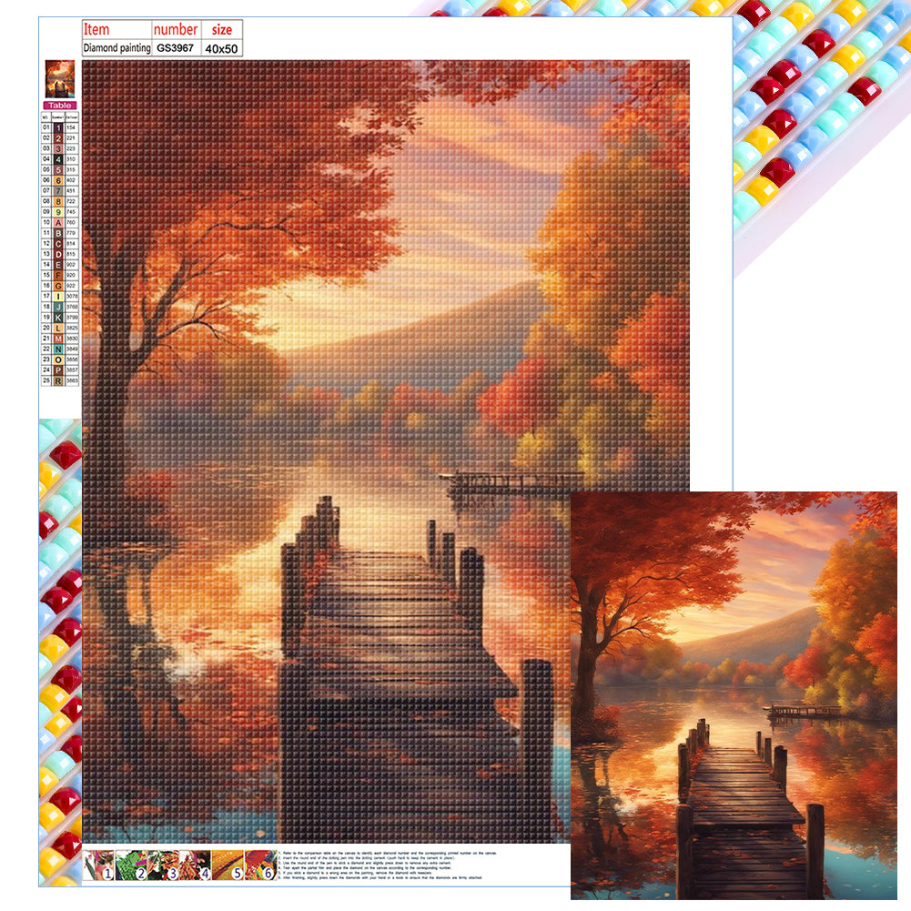 Woods Lake - Full Square Drill Diamond Painting 40*50CM