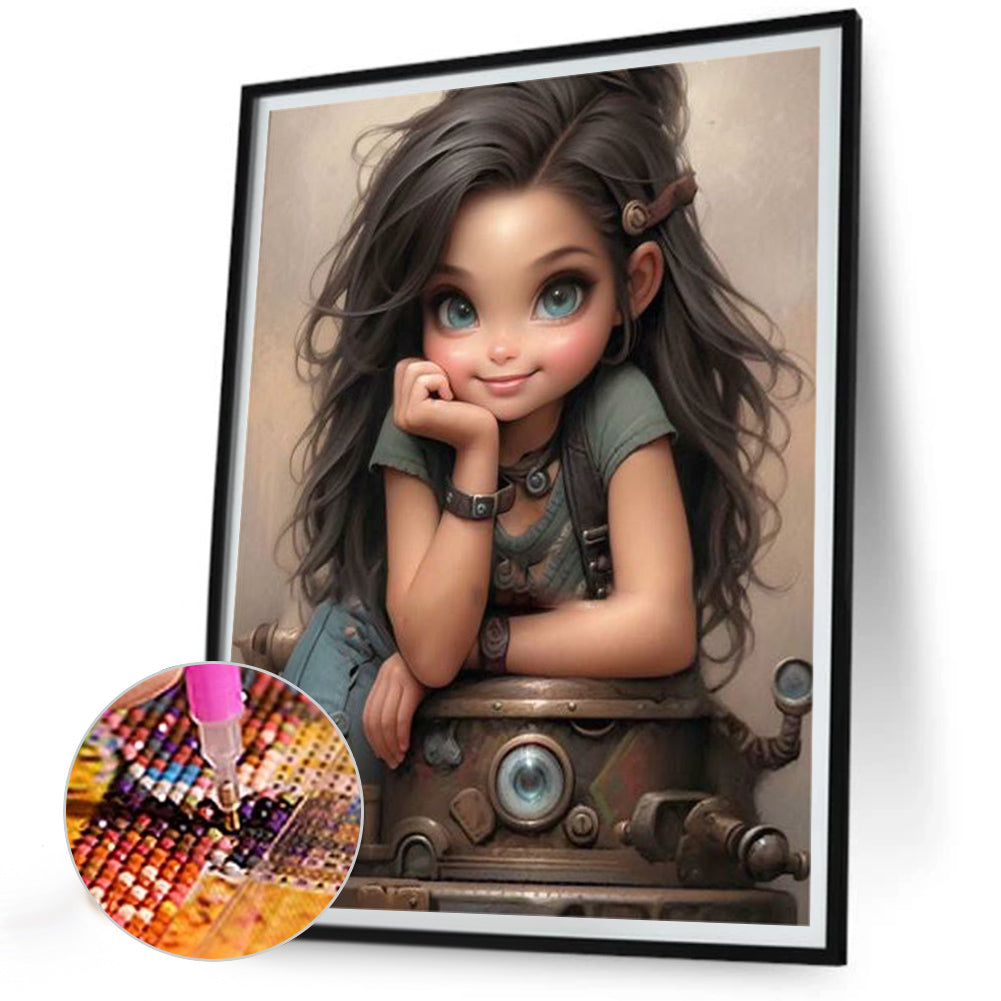 Sweet Cool Girl - Full Round Drill Diamond Painting 30*40CM