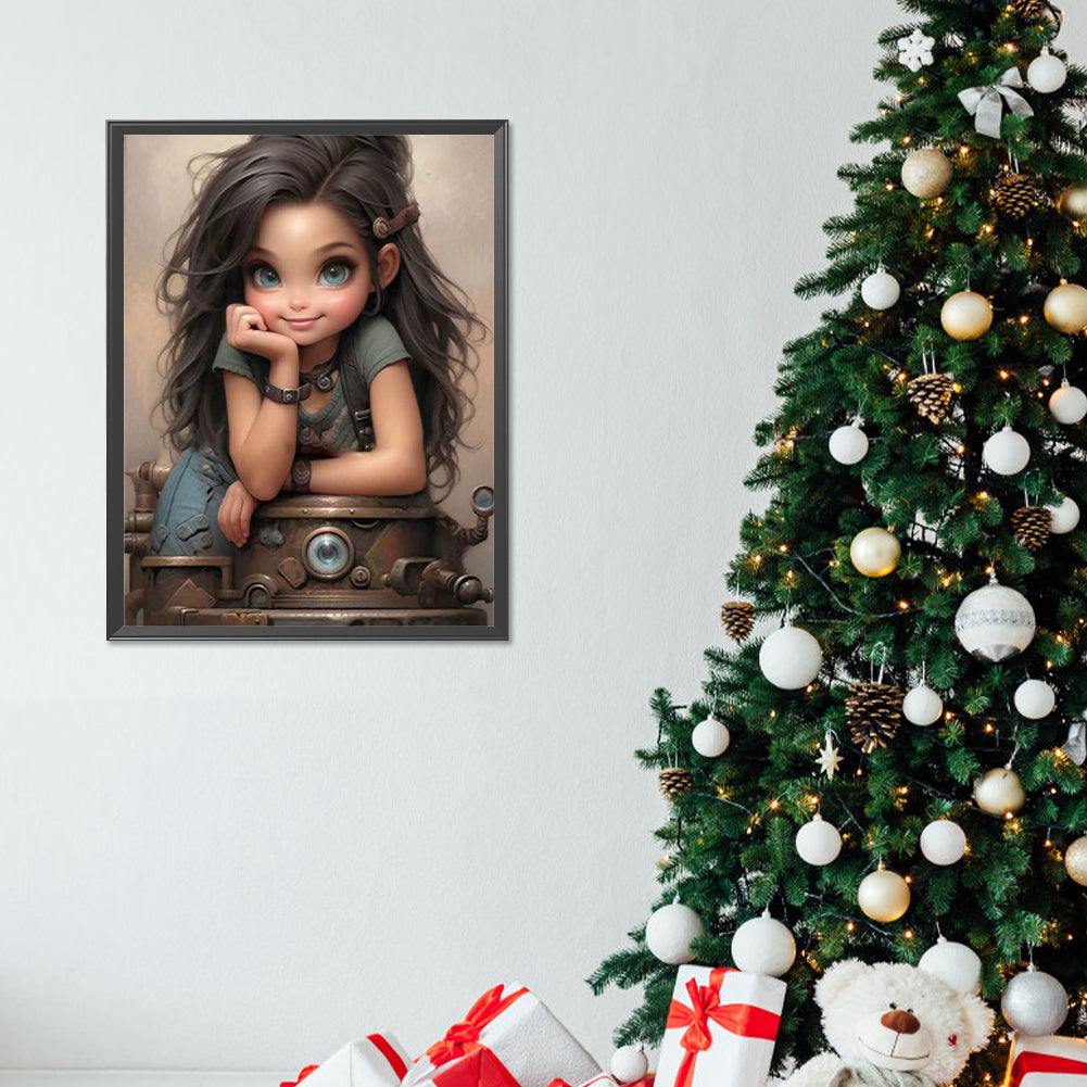 Sweet Cool Girl - Full Round Drill Diamond Painting 30*40CM