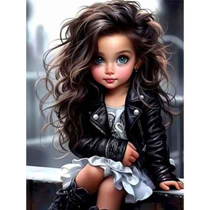Sweet Cool Girl - Full Round Drill Diamond Painting 30*40CM