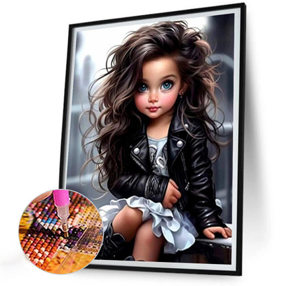 Sweet Cool Girl - Full Round Drill Diamond Painting 30*40CM