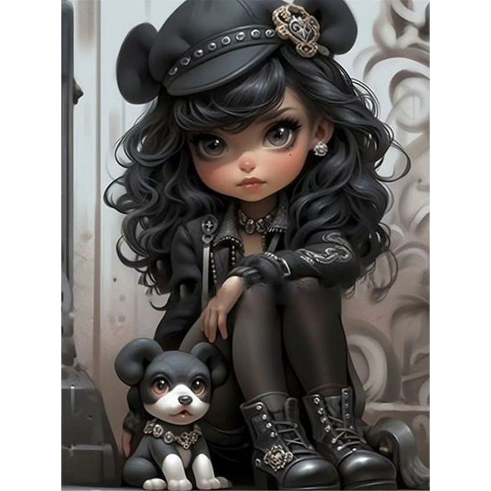 Sweet Cool Girl - Full Round Drill Diamond Painting 30*40CM
