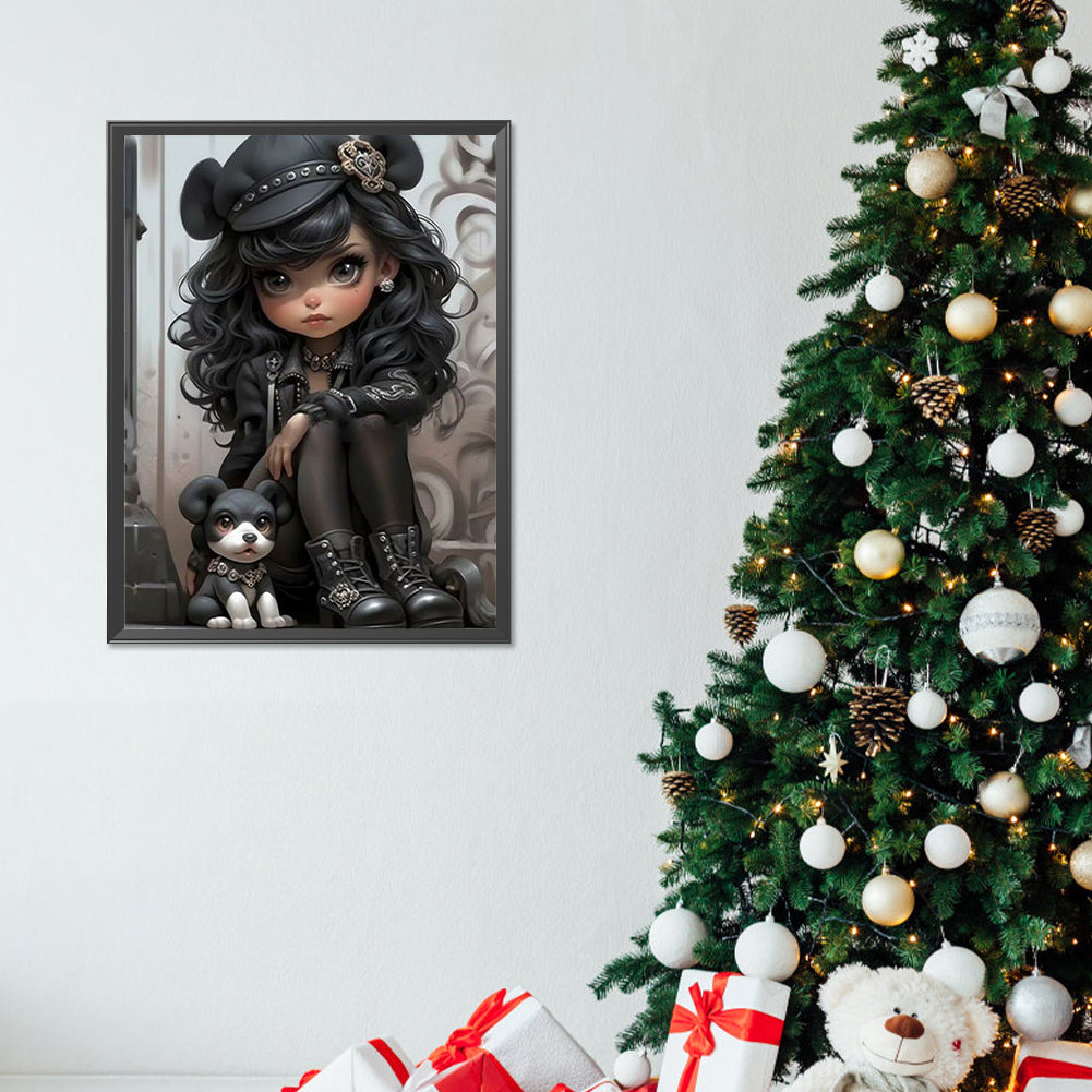 Sweet Cool Girl - Full Round Drill Diamond Painting 30*40CM