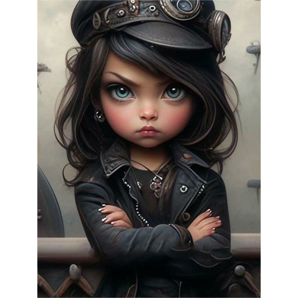 Sweet Cool Girl - Full Round Drill Diamond Painting 30*40CM
